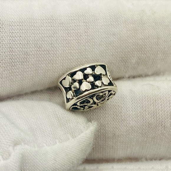 EUC Pandora 791980 Sterling Silver Loving Sentiments Heart Openwork Charm - Picture 7 of 10
